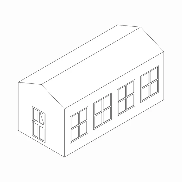 Lång byggnad ikon, isometrisk 3d-stil — Stock vektor