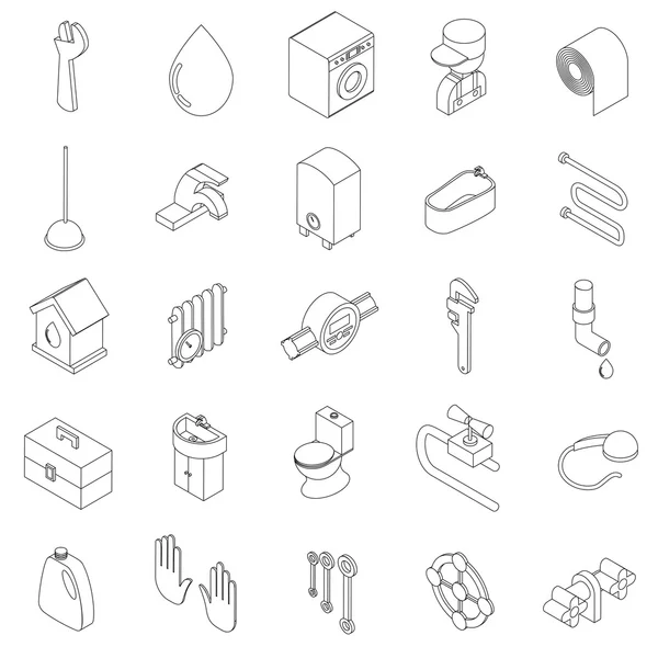 Conjunto de ícones de engenharia sanitária —  Vetores de Stock