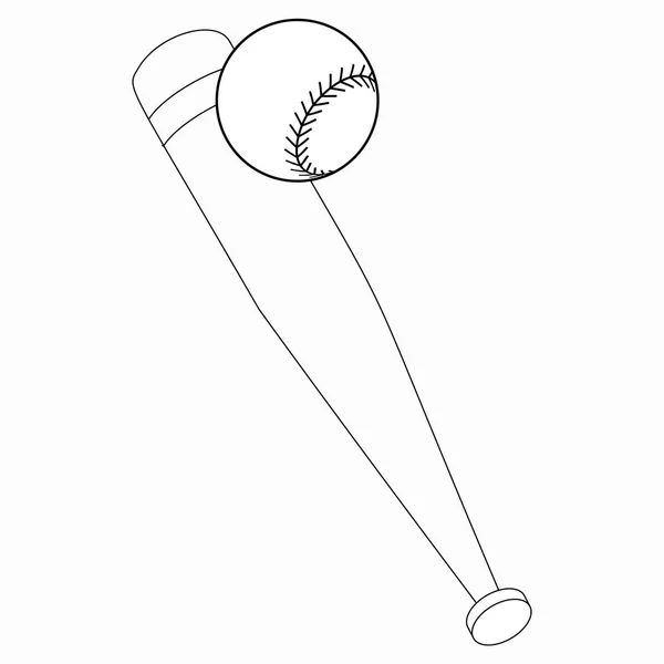 Bâton de baseball et icône de balle, style 3d isométrique — Image vectorielle