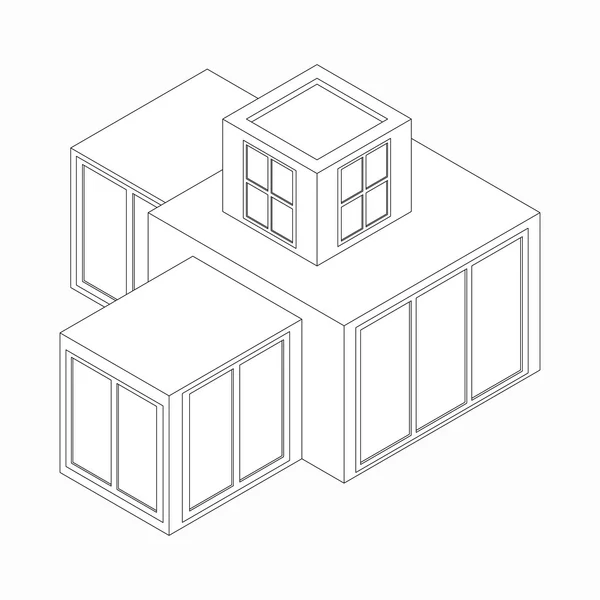 Moderne huisje, isometrische 3D-stijl — Stockvector