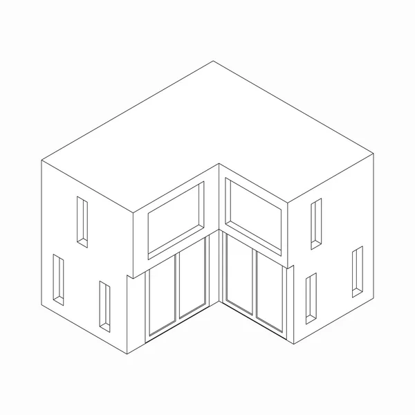 Icône de maisonnette, style 3d isométrique — Image vectorielle