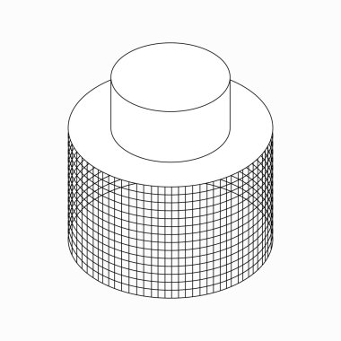Apiarist maske simgesi, izometrik 3d stili