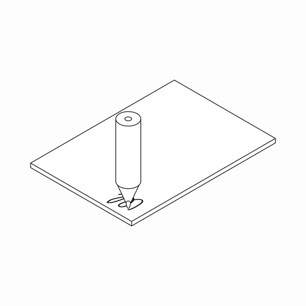 纸和铅笔图标，等距 3d 风格 — 图库矢量图片