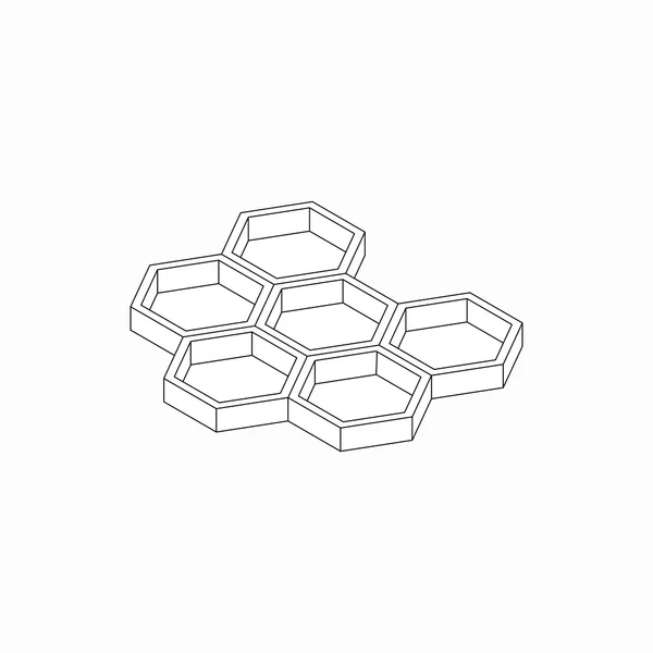 Honey cells icon, isometric 3d style — Stock Vector