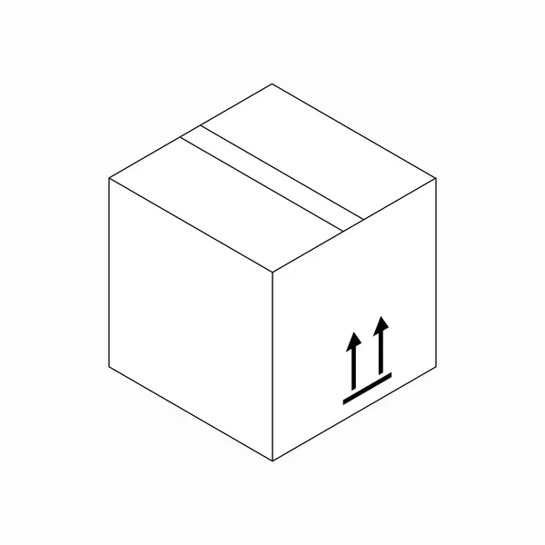Diese Seite oben Verpackungssymbol, isometrischer 3D-Stil — Stockvektor