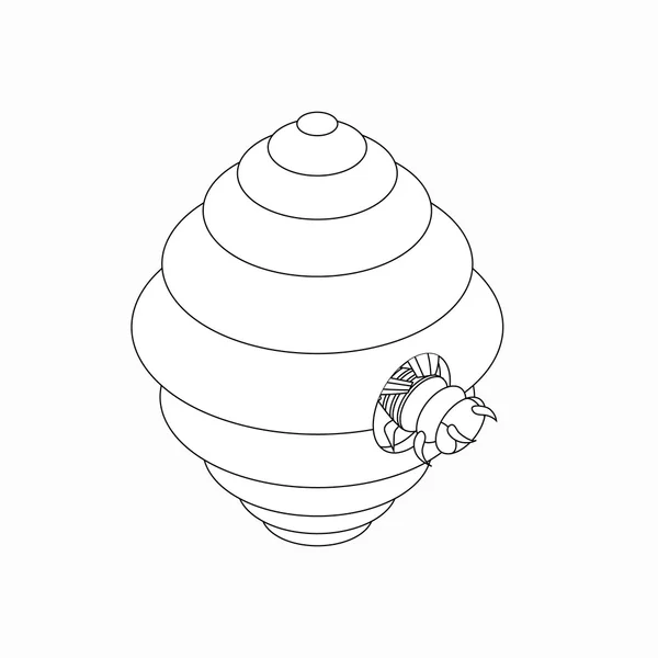 Hanging beehive with bee icon, isometric 3d style — Stock Vector