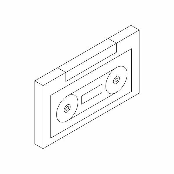 Icono de casete de audio de plástico, estilo isométrico 3d — Vector de stock