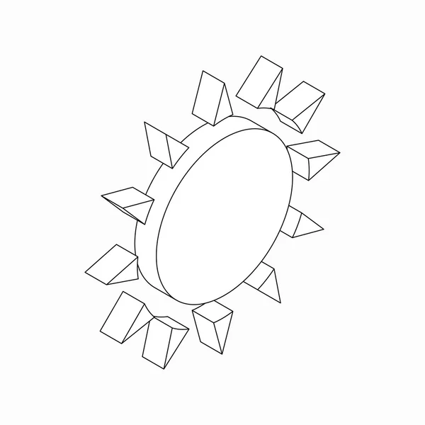 Ícone de sol, estilo 3D isométrico —  Vetores de Stock