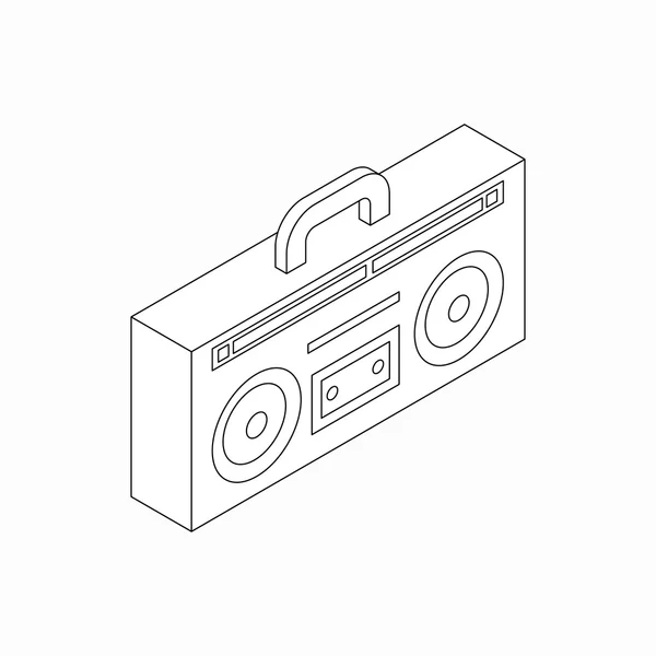 Icono de la grabadora de cassette, estilo isométrico 3d — Vector de stock