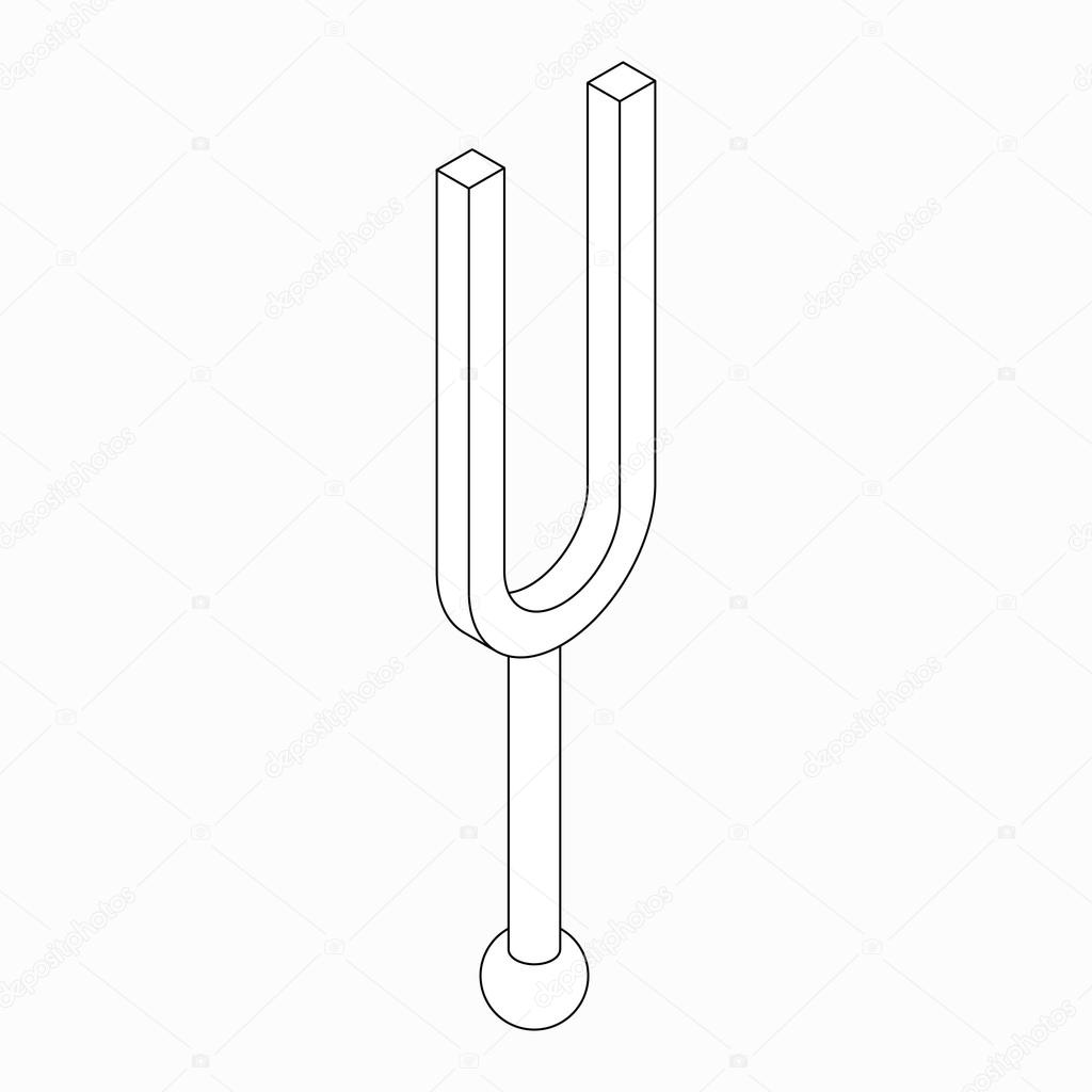 Camertone tuning fork icon, isometric 3d style Stock Vector Image by  ©ylivdesign #107234364