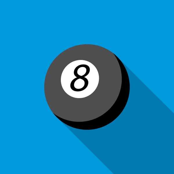 Snooker 8 Pool-Ikone, flach — Stockvektor