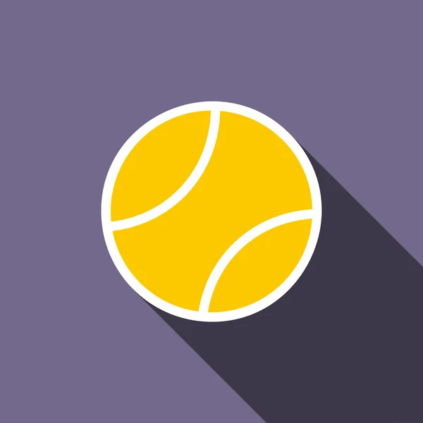 Tennis bal pictogram, vlakke stijl — Stockvector