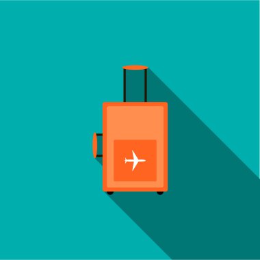 Bavul tekerlekleri simgesini, düz stil