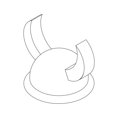 Viking kask, izometrik 3d simgesi