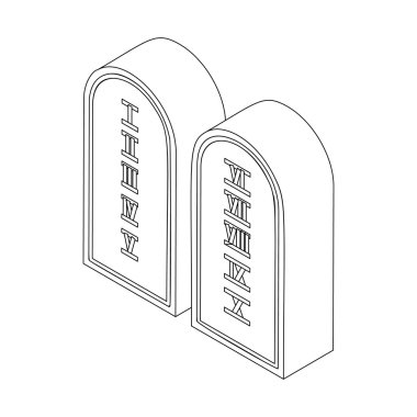 Ten commandments, isometric 3d icon clipart