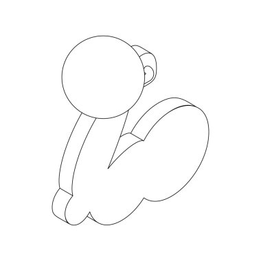 Ördek yavrusu simgesi, izometrik 3d stili