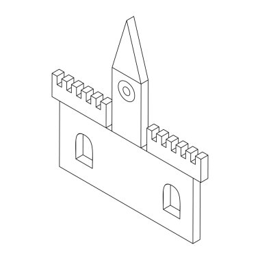 Kale simgesi, izometrik 3d stili