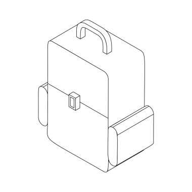Sırt çantası simgesi. izometrik 3d stili