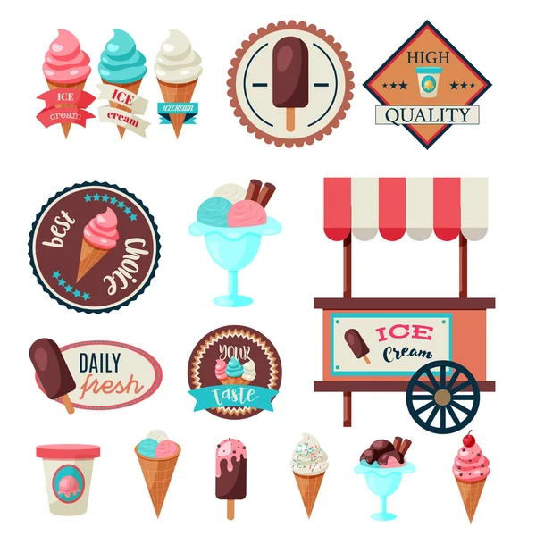 Vintage ice cream label set template