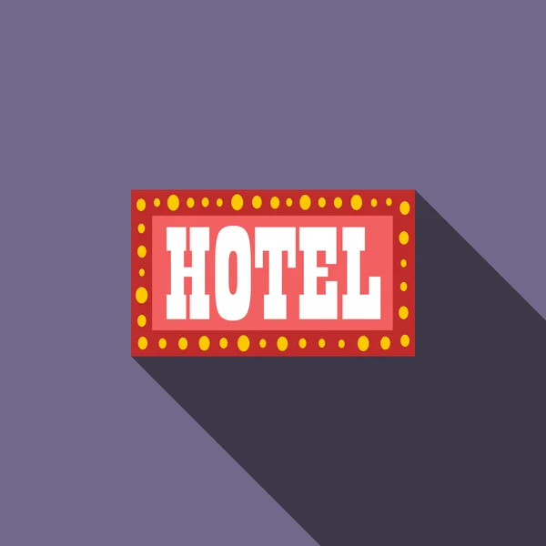 Hotel sign icon, flat style — Stock Vector