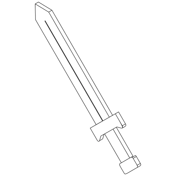 Піктограма меча, ізометричний 3d стиль — стоковий вектор