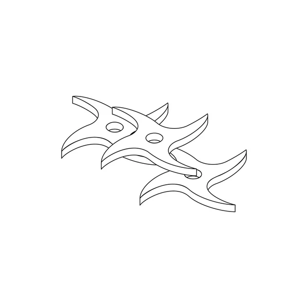 Cuchillo volador, ícono isométrico 3d — Vector de stock