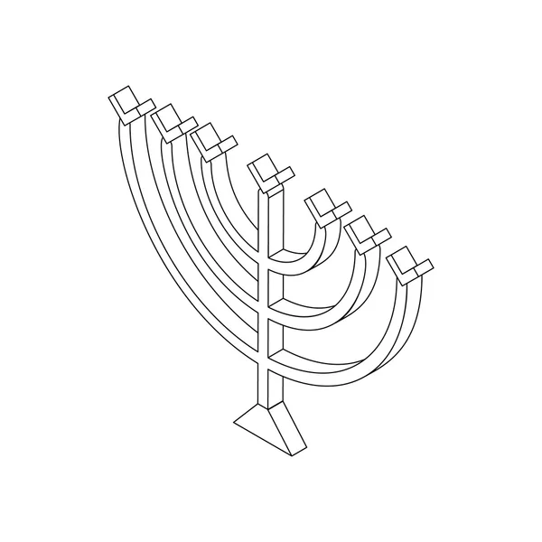 Hanukkah menorah, isometrisches 3D-Symbol — Stockvektor