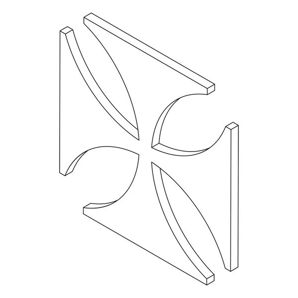Přes ikonu, izometrické 3d — Stockový vektor