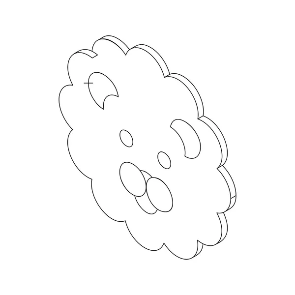 Visage d'une icône lion, style 3d isométrique — Image vectorielle