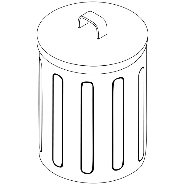 Papperskorgen bin, isometrisk 3d-stil — Stock vektor