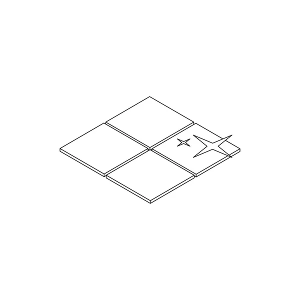 Чистый значок плитки, изометрический стиль 3d — стоковый вектор