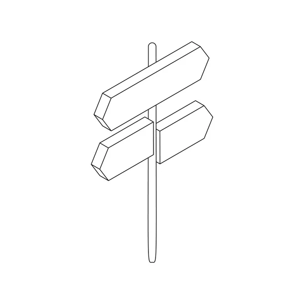 Richting tekenen pictogram, isometrische 3D-stijl — Stockvector