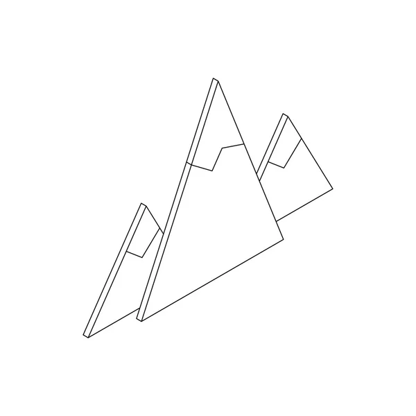 Icono de montaña, estilo isométrico 3d — Vector de stock