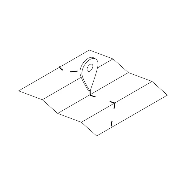 Mapa con icono de puntero pin, estilo isométrico 3d — Archivo Imágenes Vectoriales