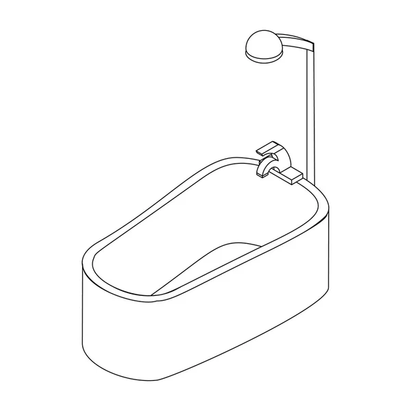 Bad Dusche Symbol, isometrische 3D-Stil — Stockvektor