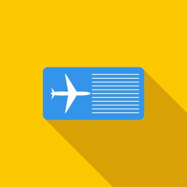Bilet uçak simgesi, düz stil