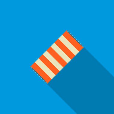 Plaj havlusu simgesi, düz stil