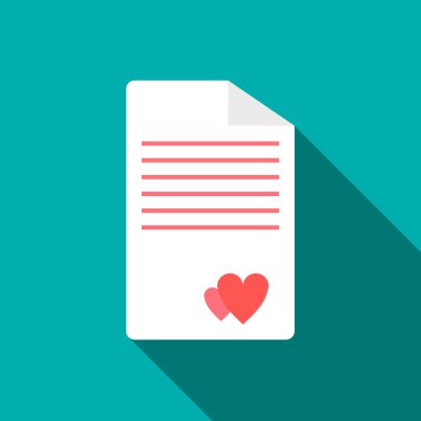 Düğün davetiyeleri simgesi, düz stil