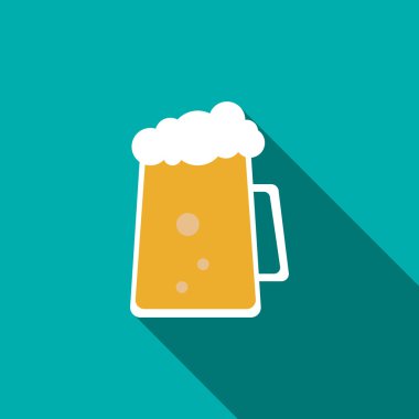 Soğuk bir bira simgesi, düz stil