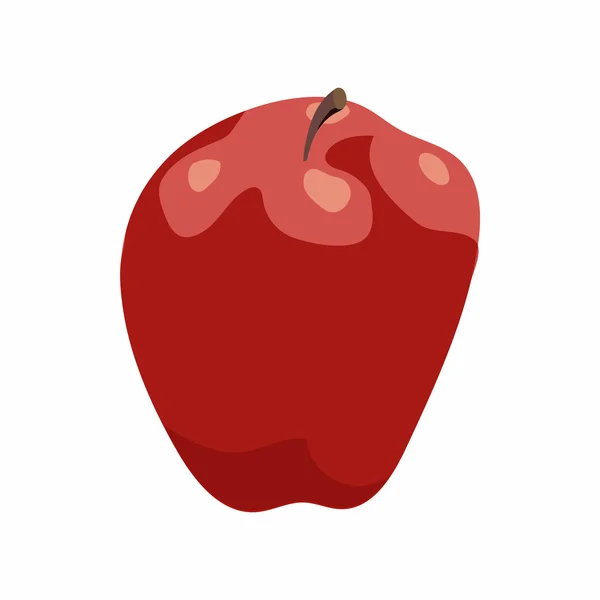 Kırmızı elma simgesi çizgi film tarzı — Stok Vektör