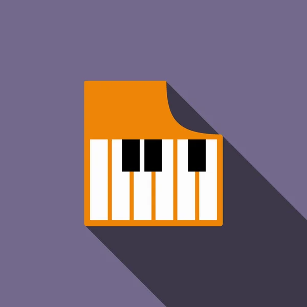 Piano keys icon, flat style — Stock Vector