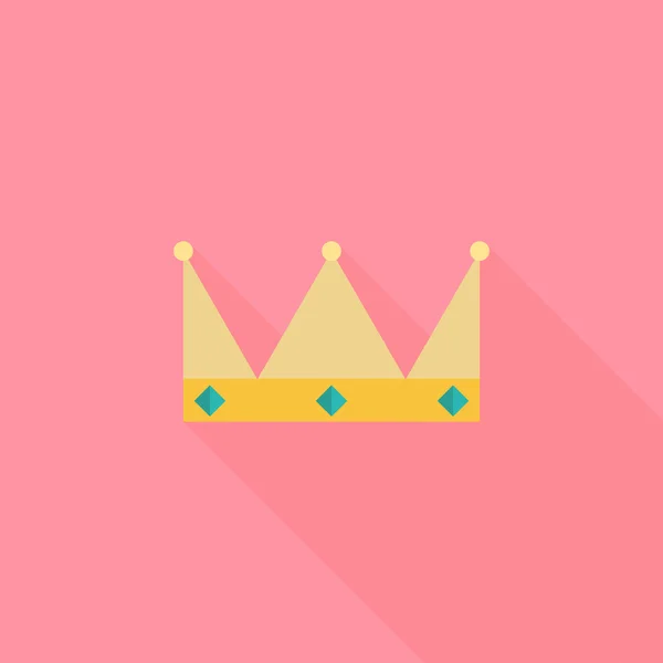 Crown icon, flat style — Stock Vector