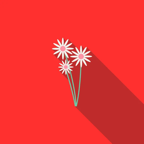 Three daisies icon, flat style — Stock Vector