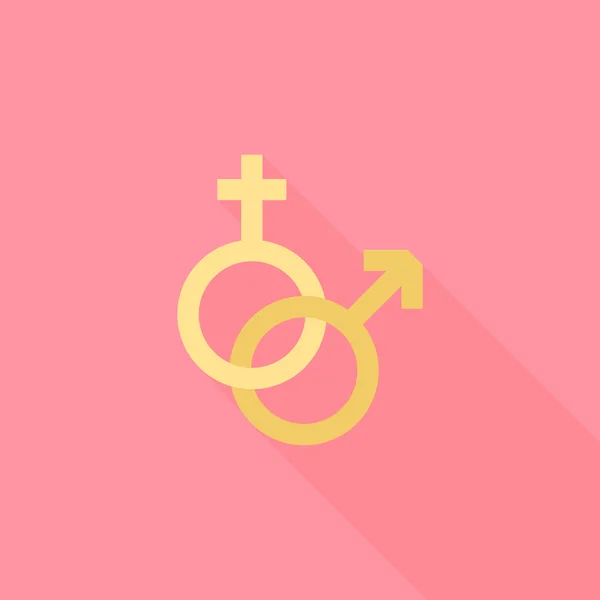 Icono de signo femenino y masculino, estilo plano — Archivo Imágenes Vectoriales