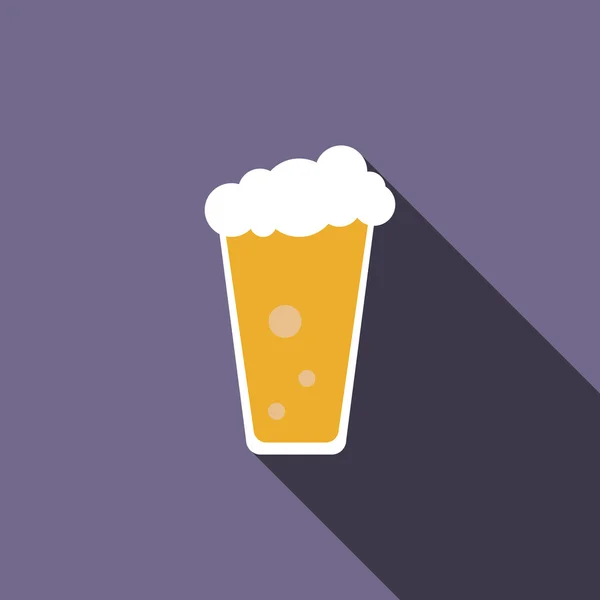 Tradycyjne piwo szkło ikona, płaski — Wektor stockowy