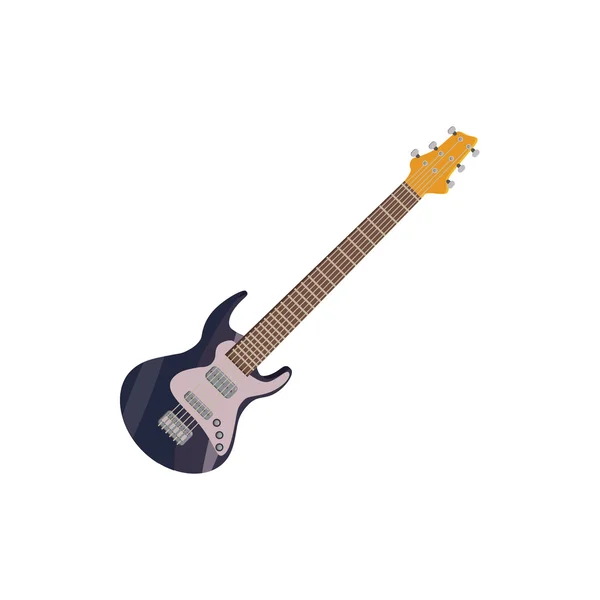 Icona di chitarra elettrica nera, stile cartone animato — Vettoriale Stock