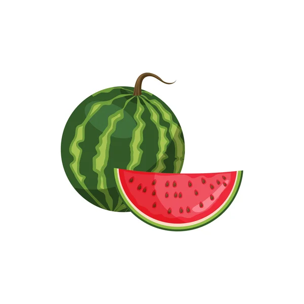 Wassermelone Ikone, Cartoon-Stil — Stockvektor