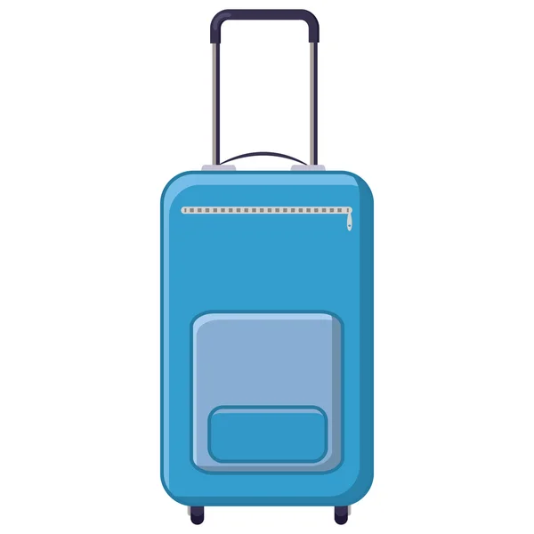 Blue travel suitcase icon, cartoon style — Stock Vector