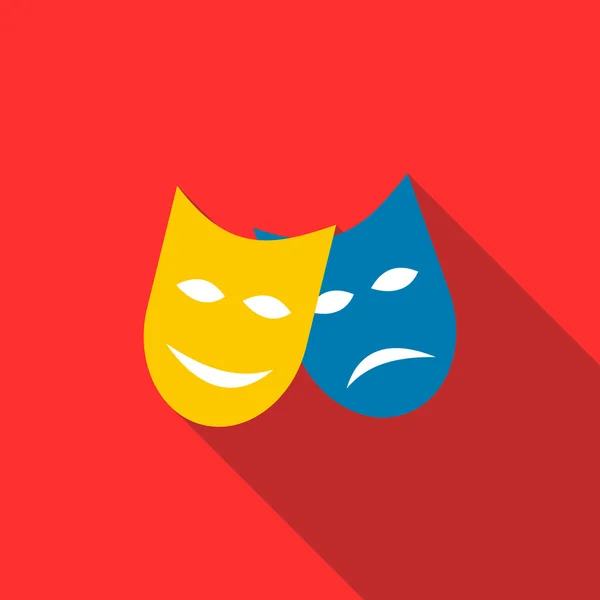 Zwei Masken-Ikone im flachen Stil — Stockvektor