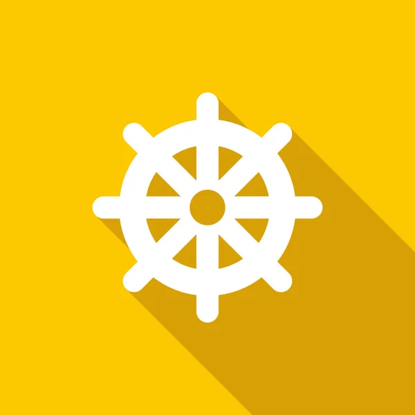 Wheel of Dharma icon, flat style — Stock Vector